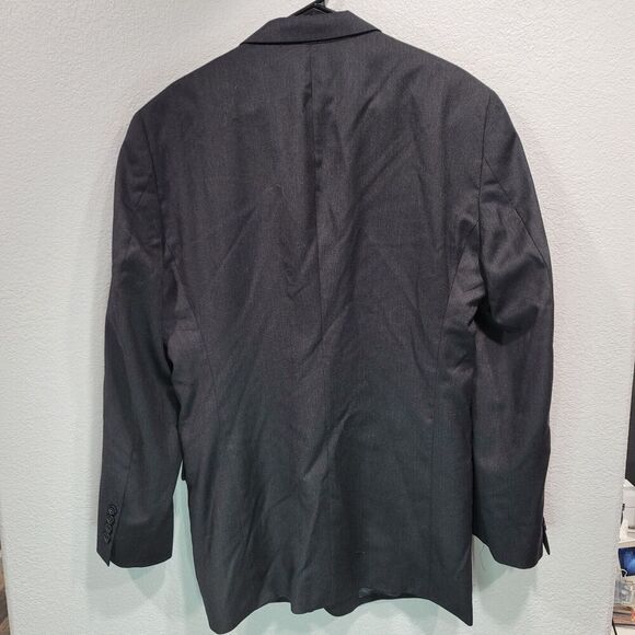 Pronto Uomo 44L Long Mens Wool Sport Coat Blazer Suit Jacket 2 Button Black - Picture 8 of 8